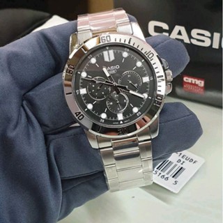 Casio นาฬิกาข้อมือแฟชั่น สำหรับผู้ชาย สายสแตนเลส ดูวันที่ได้ ราคาไม่แพง แถมฟรีกล่อง