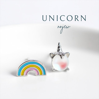 ต่างหู s925 รุ่น ยูนิคอร์น Unicorn ผู้หญิง ต่างหูแฟชั่น ของขวัญ เครื่องประดับ minimal