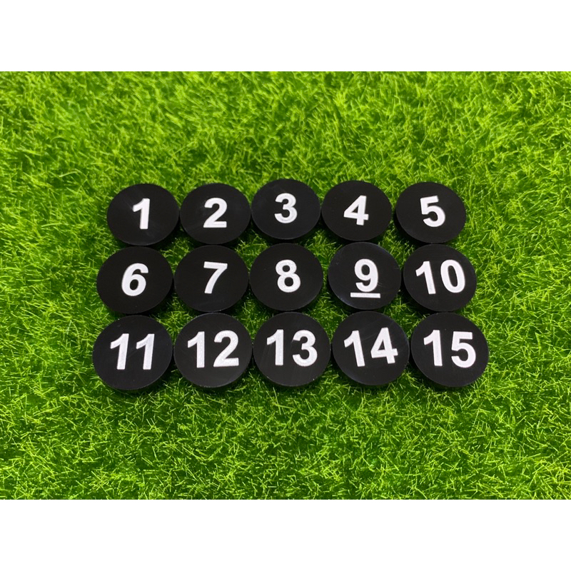 ป้ายตัวเลข ของเล่น เกมส์สนุ๊กเกอร์ เบอร์ลูก ผีลาย 1-15
