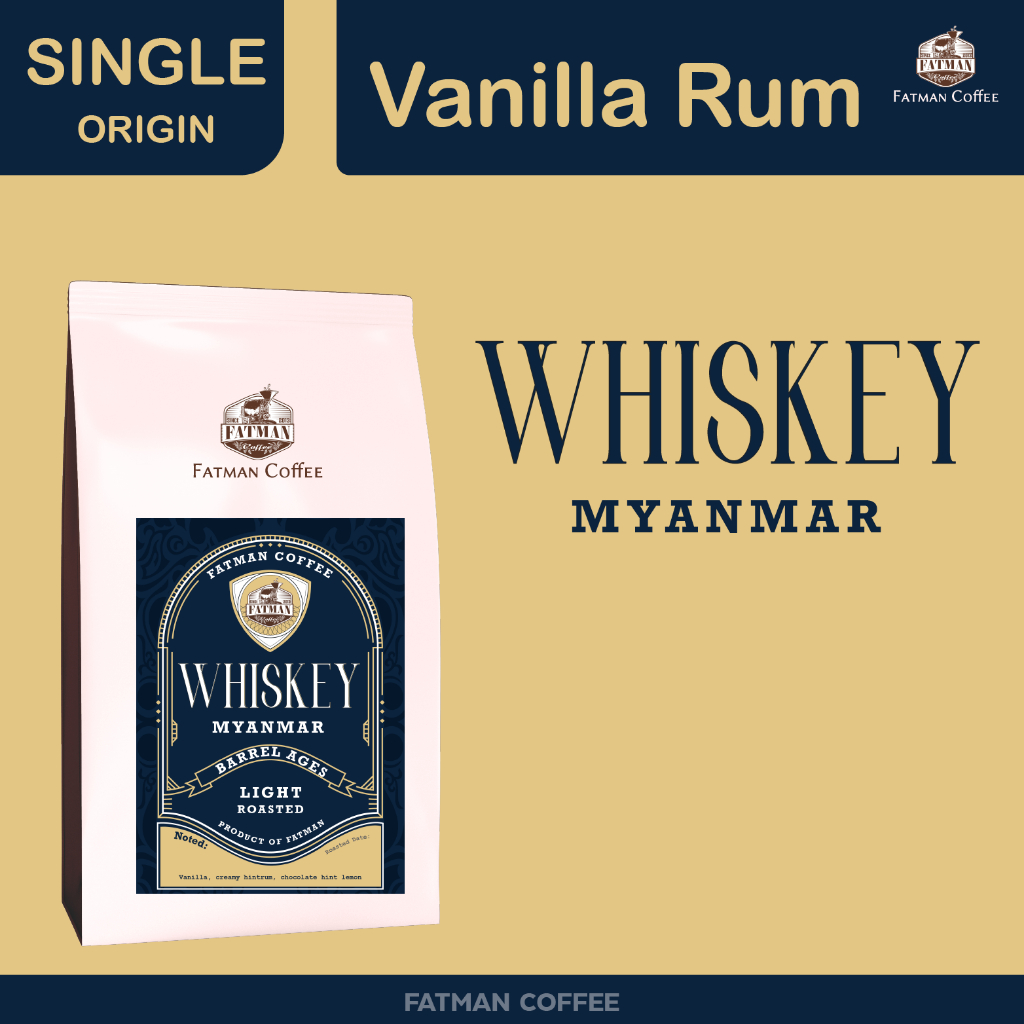 เมล็ดกาแฟคั่วอ่อน Myanmar whiskey barrel Age (Exotic coffee)
