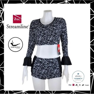 ชุดว่ายน้ำผู้หญิง BSC streamline ลดเยอะมาก(เสื้อ+กางเกง)มีซับในมีฟองน้ำกันUV