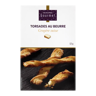 Monoprix Gourmet Torsades Au Beurre Twisted Cheese Snacks  โมโนพริกซ์ทวิสชีสสแน็ค 125g