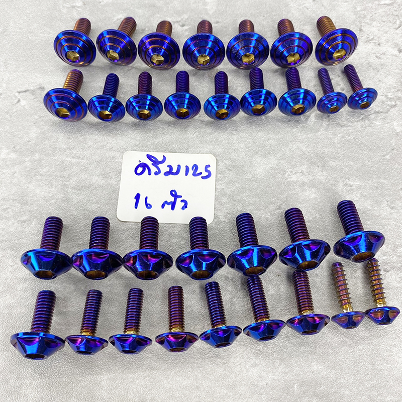 น็อตชุดสี รุ่น ดรีม125 (ไทเท) 16ตัว งานแสตนเลสแท้ ราคาถูก Shopee Lazada