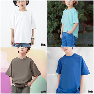 🔥 9.9 SALE 🔥 ® เสื้อเด็กสีพื้น Oversize อายุ 4-9 ปี รุ่น KS01 สีดำ ขาว แนวสตรีท Boy&amp;Girl เด็กผู้ชาย หญิง Kols