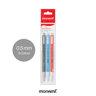 Monami ปากกาลูกลื่น รุ่น 153 CLIP ชุด 3 สี