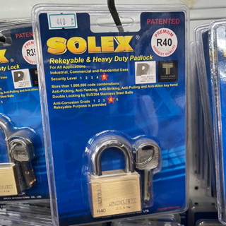 Solex แม่กุญแจ Solex 40 มิล กุญแจทองเหลือง R40 R40L โซเล็กซ์