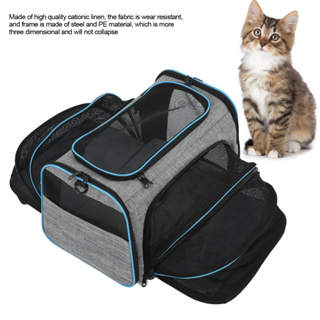 Pet Carrier Airline Approved Cat Collapsible with Removable Plush Pad and Strap for Outdoor Use