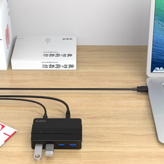 ORICO (H4928-U3) 4 PORTS USB3.0 HUB WITH 12V POWER ADAPTER(Black)