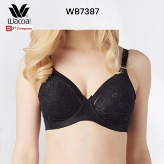 Wacoal Bra WB7395 สีดำ (Black) บราเต็มทรง มีโครง ไม่เสริมฟองน้ำ เก็บทรงได้ดี ตะขอ 3 แถว คัพใหญ่ ไซส์ B70-F95 ชุดชั้นใน เ