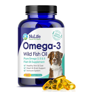 Pure Omega 3,6,9 Wild Fish Oil น้ำมันปลาสุนัข บำรุงฟื้นฟูผิวหนัง เร่งด่วน ขนสวย หัวใจ สมอง ข้อต่อแข็งแรง