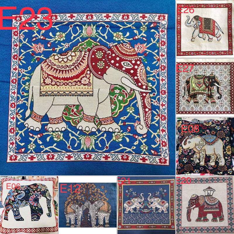45x45ปลอกหมอนอิงพิงหนุน ผ้าทอพื้นเมือง ขายถูก ลายช้าง
