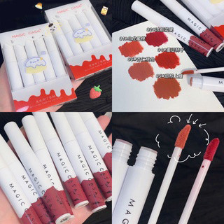 ลิปสติกเนื้อแมทMAGIC CASA 5แท่งสุดคุ้ม🌈พร้อมส่งลิปสติกเนื้อแมทแท่งขาวแดง5แท่งแบบจุกๆ พร้อมเฉดสีที่แตกต่างกัน