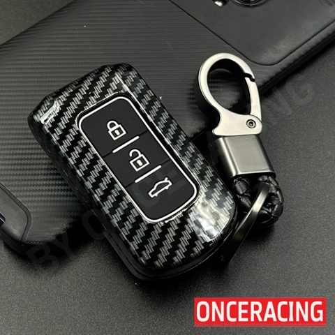 กรอบ เคฟล่าเงา เคสกุญแจรถ ปลอกกุญแจ กรอบกุญแจ รถยนต์ Mitsubishi Xpander / Pajero / Triton แบบ 3 ปุ่ม