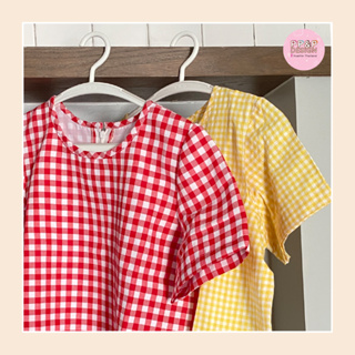 𝙋𝙋&amp;𝙋 𝘿𝙀𝙎𝙄𝙂𝙉 ♡︎  🍬เสื้อลายสก๊อต รุ่น Candy Red &amp; Yellow 🍬ผ้า Cotton 100% (พร้อมส่ง)