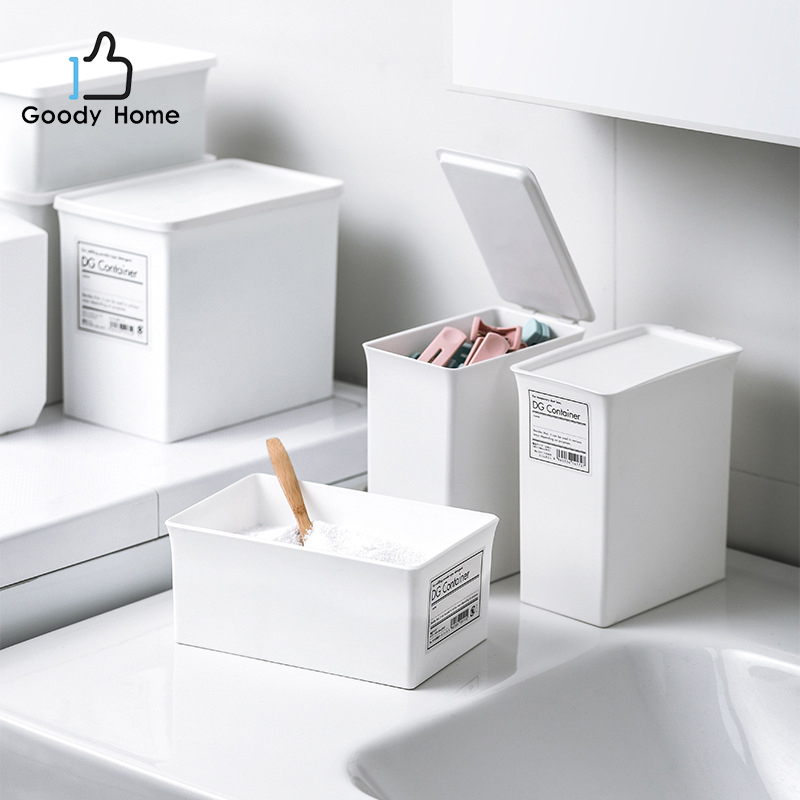 Goody Home กล่องพลาสติกอเนกประสงค์ ใส่ ผงซักผ้า ตัวหนีบเสื้อผ้า หรือจัดเก็บสิ่งของให้เป็นระเบียบเรียบร้อย