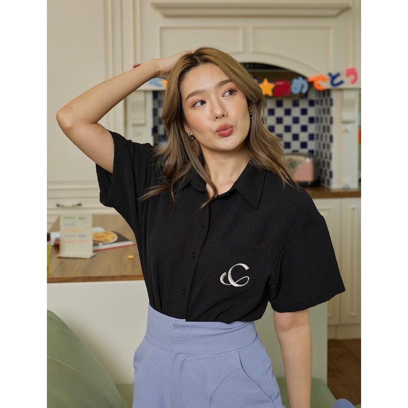 🐧☁️ New wash, Cracker C shirts (Black) - Copper X Pomelo