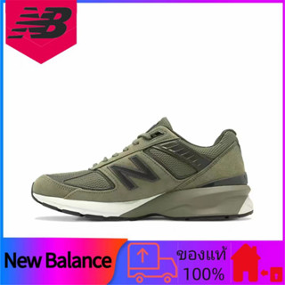 ของแท้ 100% New Balance NB 990 V5 low-top all-match รองเท้าวิ่งแบบสบาย ๆ ที่ดูดซับแรงกระแทกสีเขียวลายพราง