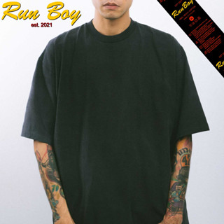 เสื้อยืด RUNBOY ป้ายแดง สีดำฟอกfaded