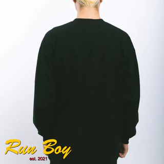 เสื้อยืด RUNBOY แขนยาว ป้ายแดง คอฟิต สีดำ