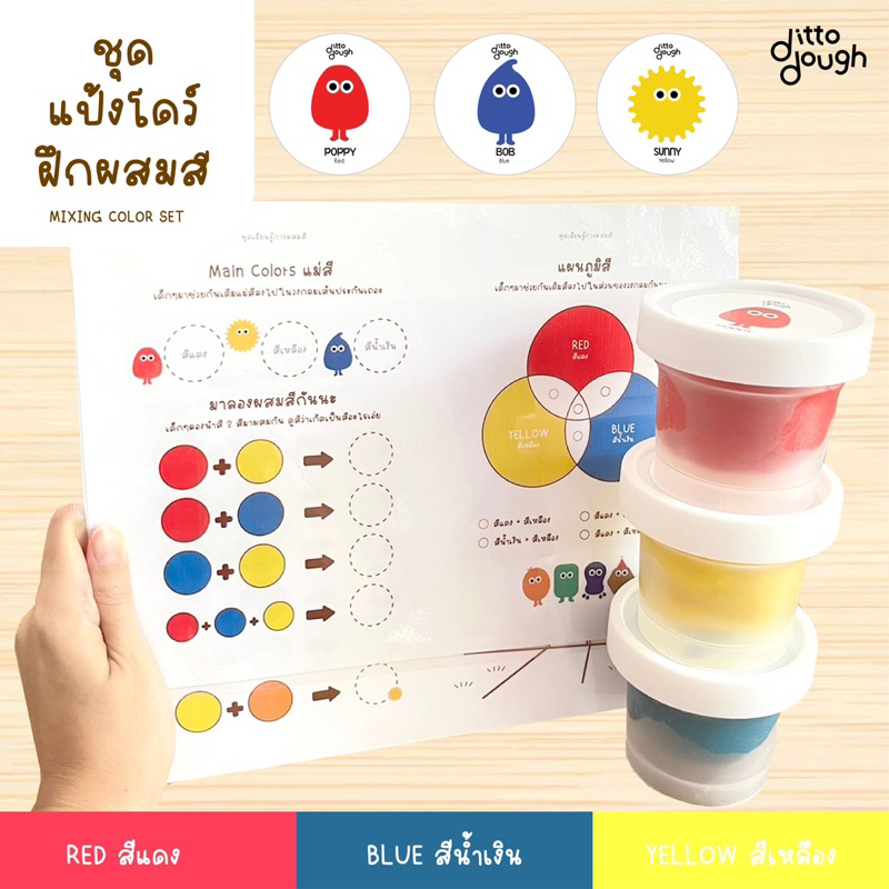 Ditto dough แป้งโดว์ ชุดหัดผสมสีกันเถอะ ขนาด 125-250 g ผลิตใหม่ทุกออเดอร์