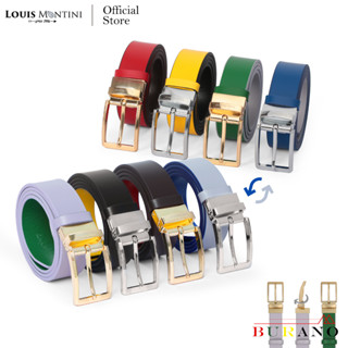 Louis Montini (BURANO) เข็มขัดผู้ชาย Men Belt เข็มขัดหนังวัวเเท้หัวหมุน MGN250