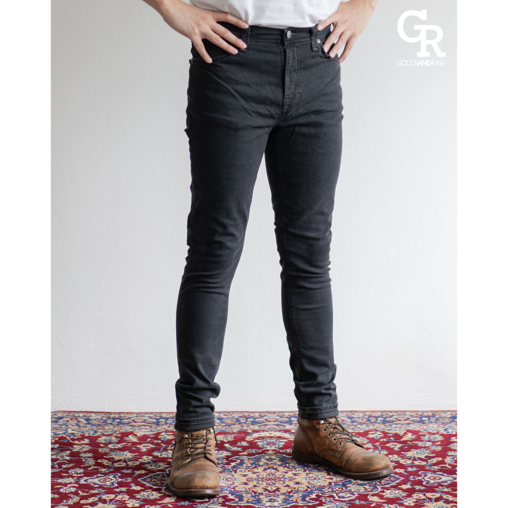 clearance defect Pipe Led Monolith ฟรี! Bag300฿ แบรนด์ Nudie Jeans แท้ 100% by Goods & Raw