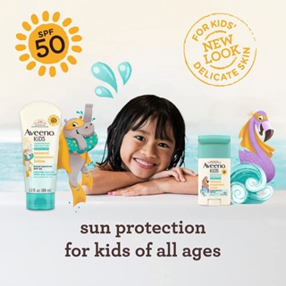 Aveeno Kids Continuous Protection Sensitive Skin Mineral SPF 50 Sunscreen ครีมกันแดดสำหรับเด็กแบบ stick และโลชั่น