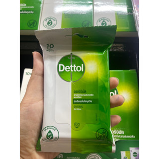 ⚡️กล่องละ 10 ห่อ⚡️ Dettol เดทตอล ทิชชูเปียก ลดการสะสมบองแบคทีเรีย