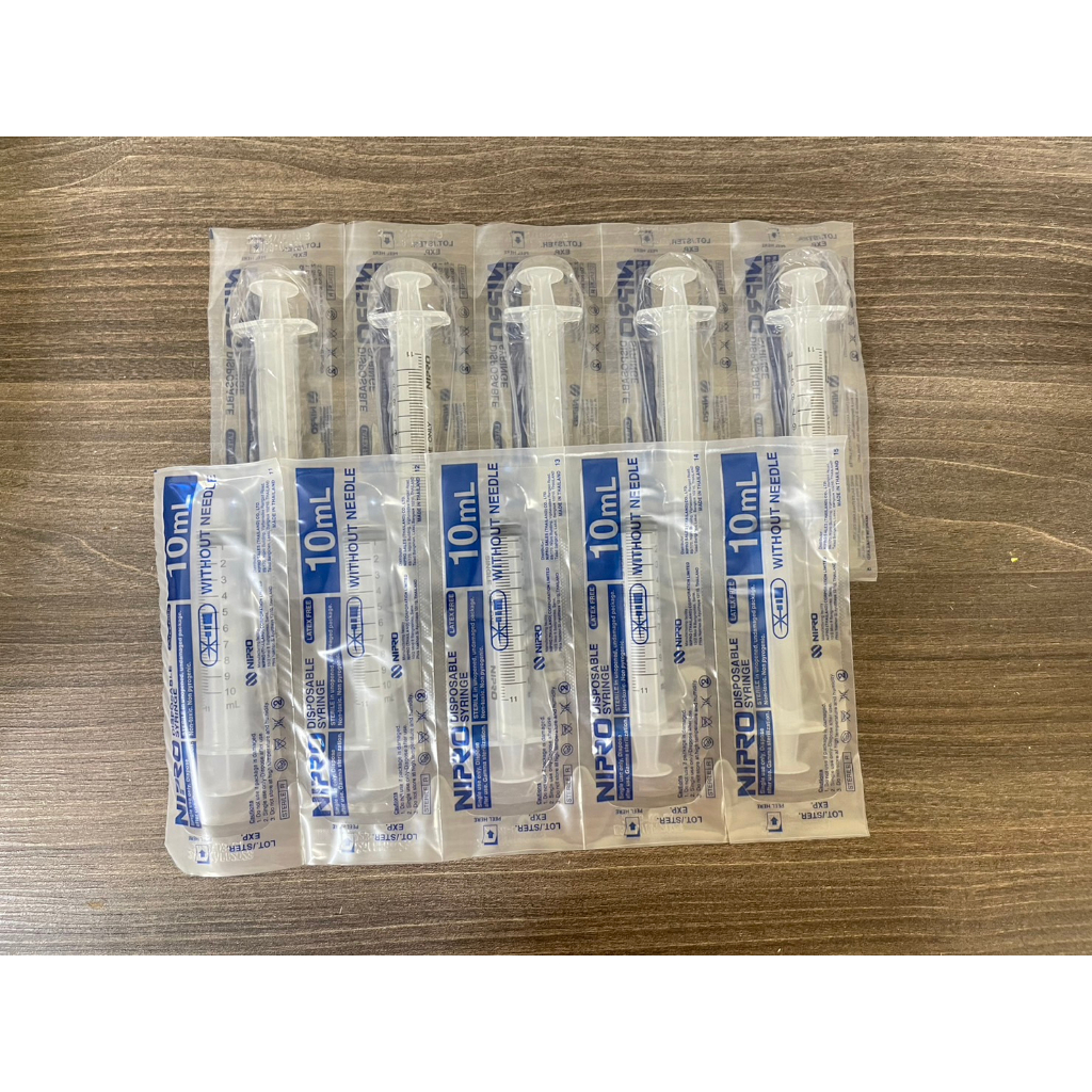 ( แบ่งขาย 10 ชิ้น ) Nipro syringe 10 ml