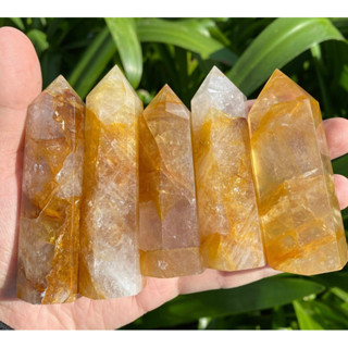 1 Pc Natural Golden Healer Quartz Tower, Golden Healer Point, Yellow Hematoid Tower, Crystal Point, Quartz Crystal