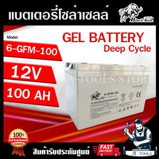 แบตเตอรี่แห้ง แบตเจล แบตโซล่าเซลล์ 12V 100Ah / 10Hr Black Bull รุ่น 6-GFM-100 Deep Cycle Gel Battery แบตใหม่