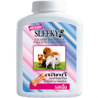 Sleeky Vitamin B Complex Calcium Supplement อาหารเสริม วิตามินบีรวม-แคลเซียม รสเนื้อ 350g.