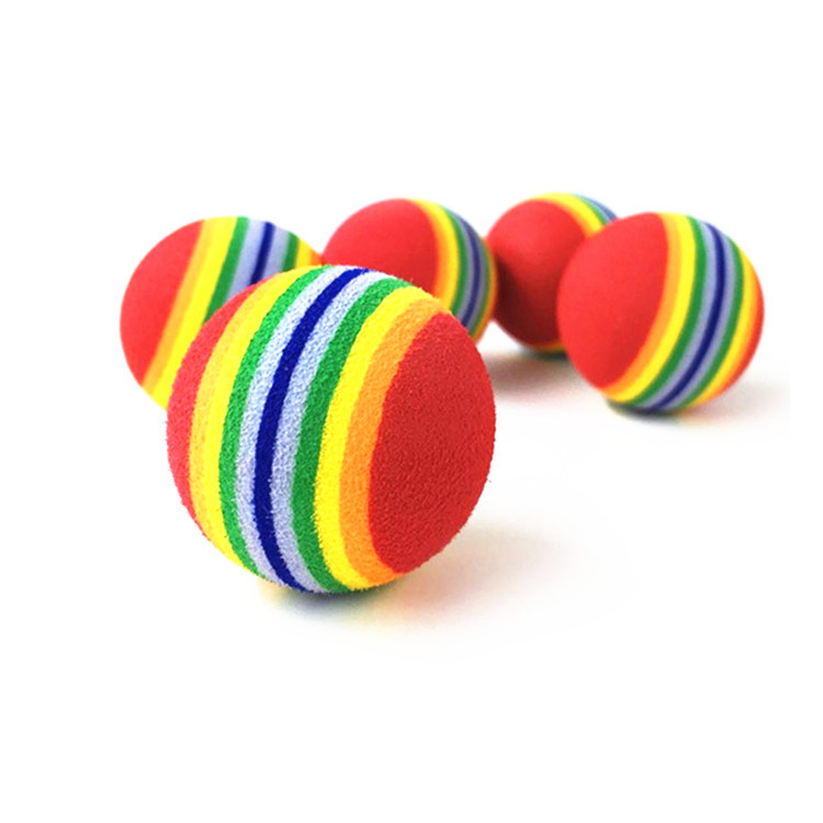 PEKO PET&CAT ของเล่นลูกบอล บอลสายรุ้ง บอลนุ่มนิ่ม ขนาด 4 ซม. ของเล่นสัตว์เลี้ยง ของเล่นแมว ของเล่นสุนัข