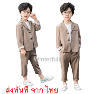 K112 สูทลำลอง สไตล์เกาหลี เสื้อสูท พร้อมกางเกง Long sleeve suit สูทแขนยาว Korea Mini Suit ชุดเซตสูท ส่งทันทีจากไทย