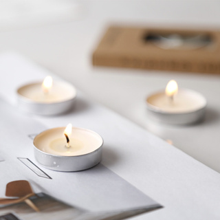 O•urHome [พร้อมส่ง] เทียนชา Tealight candle ของขวัญเล็กๆที่สร้างสรรค์ ของตกแต่งบ้านแฮนด์เมด เทียนหอมไร้ควัน