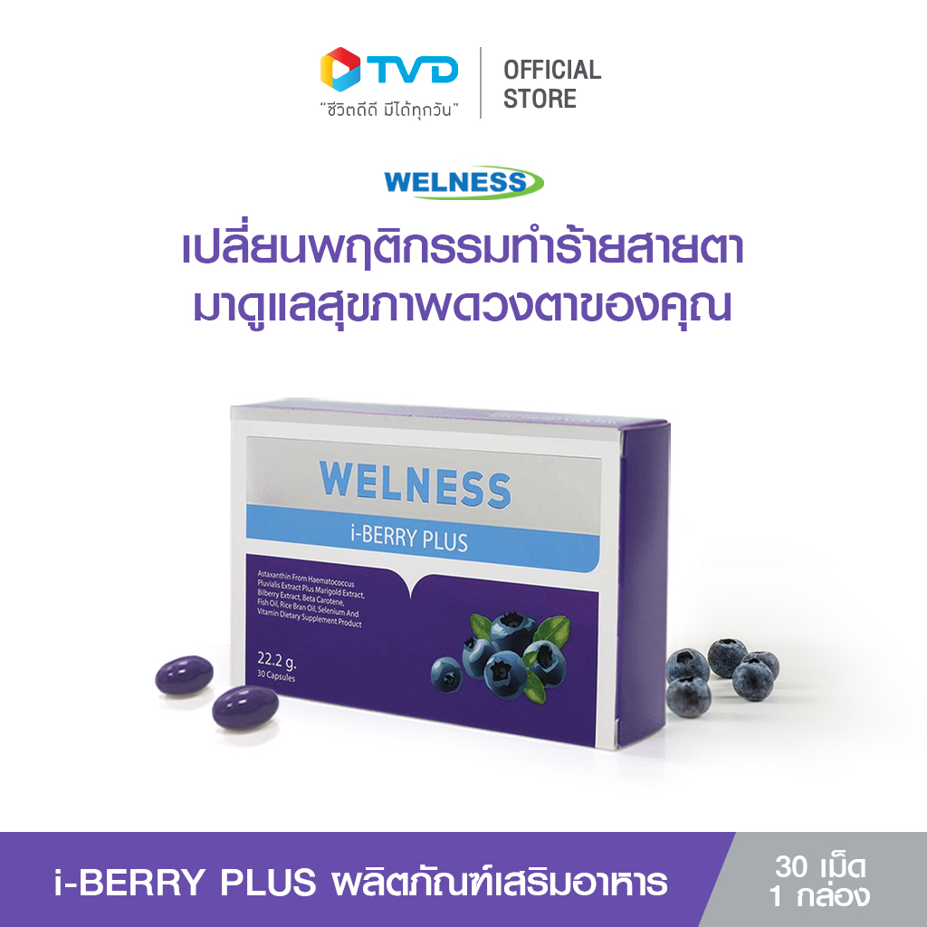Welness iberry Plus ผลิตภัณฑ์เสริมอาหารบำรุงดวงตา ระบบประสาทและสมอง โดย TV Direct