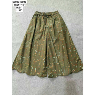 japanese styled cotton cat print freesize pants กางเกงผ้าคอตตอนพิมพ์ลายแมว เอวยางยืด งานญี่ปุ่น