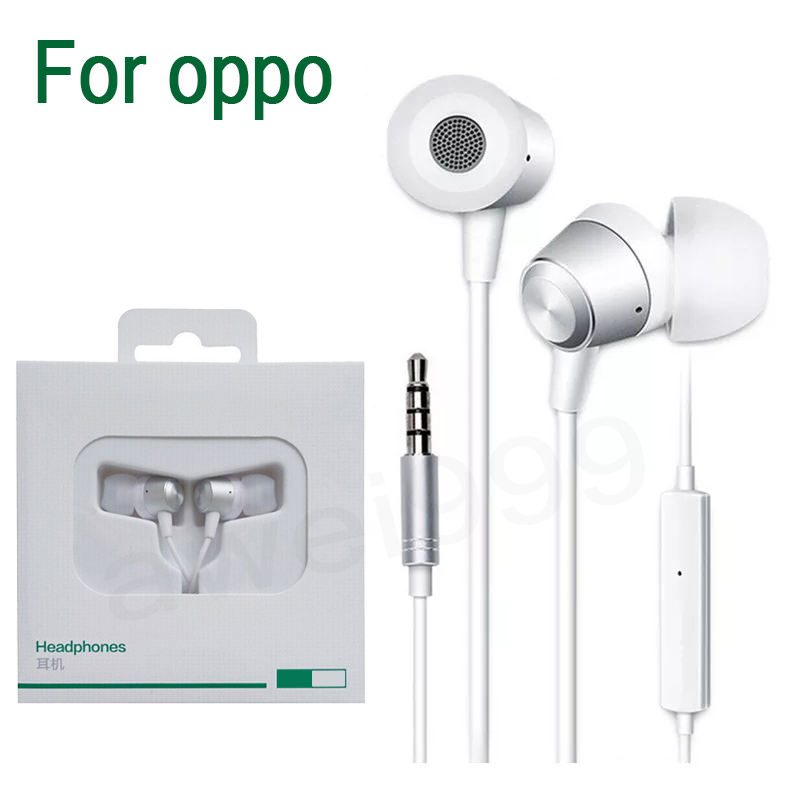 หูฟัง oppo MH130 3.5mm ไมโครโฟนในตัว ช่องทางซ้ายและขวา คุณภาพเสียง เปลือกโลหะ ของแท้  รับประกัน 1 ปี AA