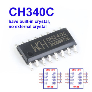 CH340C have built-in crystal, no external crystal;