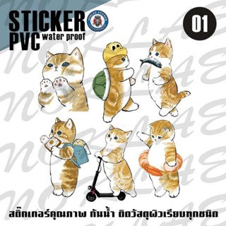 Stickers cat สติ๊กเกอร์แมว😻 ตกแต่งทั่วไปเคลือบด้านกันน้ำกันรอยอย่างดี🎉💯