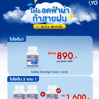 LYO BIOTIN PLUS HORSETAIL วิตามินของผม ผลิตภัณฑ์อาหารเสริมบำรุงเส้นผม ลดการขาดร่วง ชะลอผมหงอก (30 Capsules)