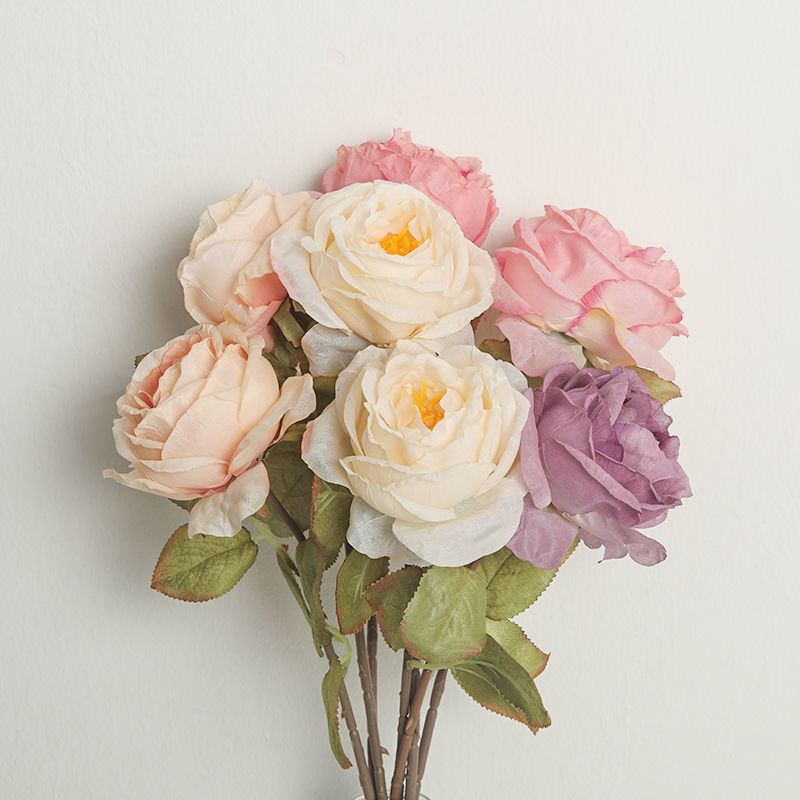 OurHome [ดอกกุหลาบ] Artificial rose ดอกไม้ปลอมงานแต่งงานและของตกแต่งบ้าน ร้านกาแฟ ร้านอาหาร และของตกแต่งโรงแรม