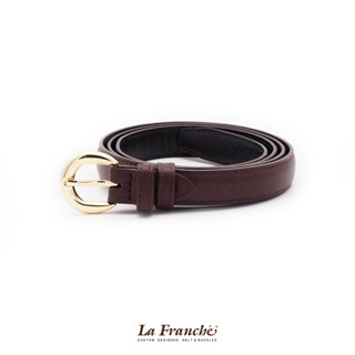 La Franche - Lady set เข็มขัดหนังวัวแท้ พร้อมหัวเข็มขัดทองชุบ #7L0023