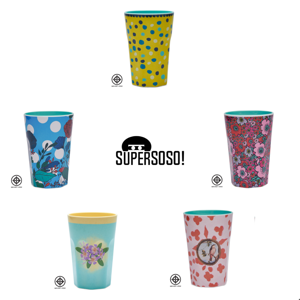 Cups, Mugs & Glasses 179 บาท SuperSOSO! เเก้วน้ำขนาดใหญ่ ถ้วยกาแฟ แก้วชา Flower-ish Tumblers L สูง ขนาด L 400มล Flower-ishชุด แก้วเมลามีน Home & Living