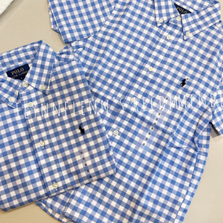 READY TO SHIP สินค้าพร้อมส่ง 🔥 • Ralph Lauren Gingham Cotton Poplin Short-Sleeve Shirt (boy’s size)**สินค้าแท้100%