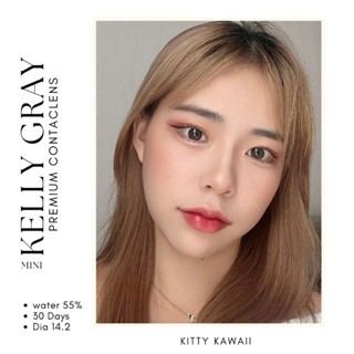 คอนแทคเลนส์ รุ่น Mini Kelly สีเทา/ตาล Gray/Brown มีค่าสายตา (0.00)-(-10.00)