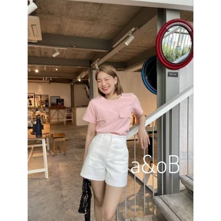 a&oB line blouse (ขนาดxs-xl) สีaqua green ระวังสินค้าเลียนเเบบ ลิขสิทธิ์เเละการออกเเบบโดยbrand a&oB