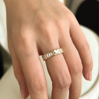 whisper.ring - Herra Ring แหวนปรับขนาดได้ ฝังจี้รูปหัวใจ