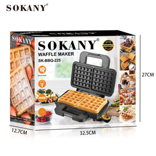 SOKANY 1000W เครื่องทำวาฟเฟิล เตาทําวาฟเฟิล เครื่องอบวาฟเฟิล เครื่องทําอาหารเช้า เครื่องปิ้งขนมปัง