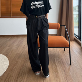 CHANI : N3068 l Pants with belt กางเกงขายาวจับจีบหน้า พร้อมเข็มขัด แพทเทิ้ลสวยกริบ งานผ้าทิ้งตัว มีน้ำหนัก